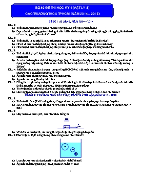 Bộ 40 đề thi học kì I Vật lí lớp 8 - Năm học 2014-2015